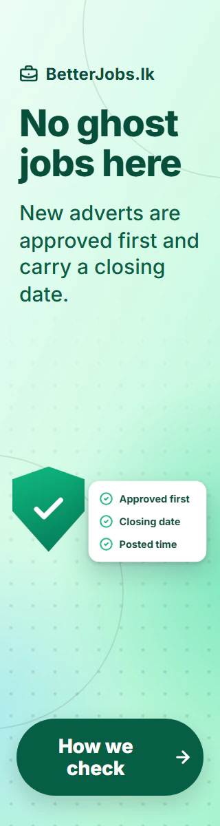 No ghost jobs here New adverts are approved first and carry a closing date. How we check.